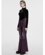 Punk Rave Black Gothic Crescent Hollowed Print Velvet Long Sleeve T-Shirt for Women