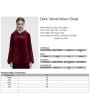 Punk Rave Red Dark Gothic Velvet Moon Hooded Cape Coat for Women