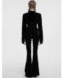 Punk Rave Black Gothic Bat Hem Vintage Velvet Jacket for Women