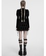 Punk Rave Black Gothic Retro Palace Style Velvet Long Sleeve Shirt for Women