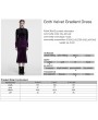 Punk Rave Black and Violet Gothic Velvet Gradient Long Sleeve Fishtail Dress