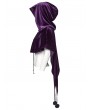 Punk Rave Violet Gothic Women's Velvet Hooded Cloak with Fur Ball