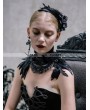Devil Fashion Black Gothic Feather Collar Shawl