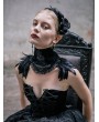Devil Fashion Black Gothic Feather Collar Shawl
