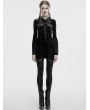 Punk Rave Black Sexy Gothic Velvet Lace Cross Hooded Bodycon Dress