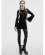 Punk Rave Black Sexy Gothic Velvet Lace Cross Hooded Bodycon Dress