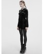 Punk Rave Black Sexy Gothic Velvet Lace Cross Hooded Bodycon Dress