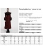 Punk Rave Red Vintage Gothic Detachable Short-to-Long  Woolen Jacket for Women