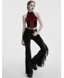 Punk Rave Black Gothic Wasteland Tassel Long Flared Pants for Women