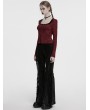 Punk Rave Black Gothic Wasteland Tassel Long Flared Pants for Women