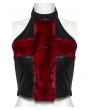 Punk Rave Black and Red Gothic Flame Tie-Dyed Fur Vest Top for Women