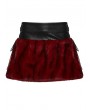 Punk Rave Black and Red Gothic Flame Tie-Dyed Fur A-Line Mini Skirt