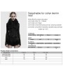 Punk Rave Black Gothic Detachable Fur Collar Denim Vest for Women