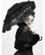 Eva Lady Black and Red Gothic Victorian Floral Lace Umbrella