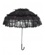 Eva Lady Black and Red Gothic Victorian Floral Lace Umbrella