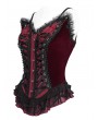 Eva Lady Red Gothic Beaded Lace Victorian Overbust Corset Top for Women