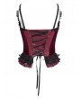 Eva Lady Red Gothic Beaded Lace Victorian Overbust Corset Top for Women
