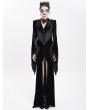 Eva Lady Black Gothic Embroidered Velvet Long Fishtail Dress Coat 