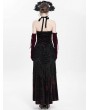 Eva Lady Black and Red Sexy Gothic Halter Ruched Hollow Out Velvet Maxi Dress