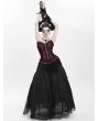 Eva Lady Black Gothic Beaded Embroidered Floral Layered Mesh Long Skirt