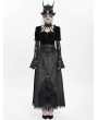 Eva Lady Black Gothic Cross Chain Pleated Wrap High Waist Long Skirt