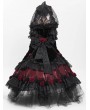 Eva Lady Black and Red Gothic Victorian Rose Embroidery Beading Hooded Gown Dress