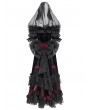 Eva Lady Black and Red Gothic Victorian Rose Embroidery Beading Hooded Gown Dress