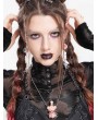 Devil Fashion Silver Gothic Skeleton Pearl Pendant Necklace