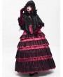 Devil Fashion Black Gothic Floral Hooded Irregular Short Cloak for Women