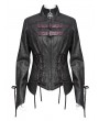 Devil Fashion Black Gothic Punk Irregular Lace-Up Short Jacket for Women