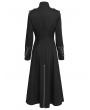 Devil Fashion Black Punk Military Gothic Fitted Long Jacket for Women