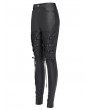 Devil Fashion Black Gothic Punk Lace-Up Slim Fitted Pants for Women