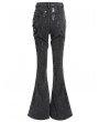 Devil Fashion Black Gothic Punk Decadent Zipper Flared Pants for Women