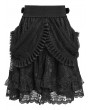 Devil Fashion Black Gothic Ruffle Lace Tiered Short Skirt