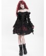 Devil Fashion Black and Red Gothic Ruffle Tiered Short Skirt