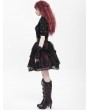 Devil Fashion Black and Red Gothic Ruffle Tiered Short Skirt