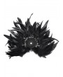 Devil Fashion Black Gothic Cross Beaded Feather Headwear
