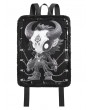 Devil Fashion Black Gothic Printed Chain Embellished Backpack
