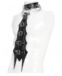 Devil Fashion Black Gothic Punk Faux Leather Studded Choker Tie for Men