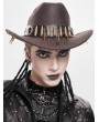 Devil Fashion Brown Gothic Skull Punk Bullet Studded Hat for Men