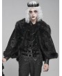 Devil Fashion Black Gothic Retro Embroidered Faux Fur Short Cape for Men