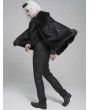 Devil Fashion Black Gothic Retro Embroidered Faux Fur Short Cape for Men