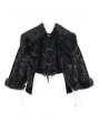 Devil Fashion Black Gothic Retro Embroidered Faux Fur Short Cape for Men