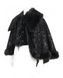 Devil Fashion Black Gothic Retro Embroidered Faux Fur Short Cape for Men