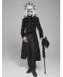 Devil Fashion Black Retro Gothic Stand Collar Embroidered Velvet Party Coat for Men