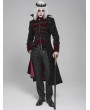 Devil Fashion Black and Red Retro Gothic Stand Collar Embroidered Velvet Party Coat for Men