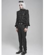 Devil Fashion Black Retro Gothic Jacquard Puff Sleeve Party Shirt for Men