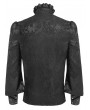 Devil Fashion Black Retro Gothic Jacquard Puff Sleeve Party Shirt for Men