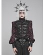 Devil Fashion Black and Red Retro Gothic Jacquard Puff Sleeve Party Shirt for Men