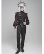 Devil Fashion Black and Red Retro Gothic Jacquard Puff Sleeve Party Shirt for Men